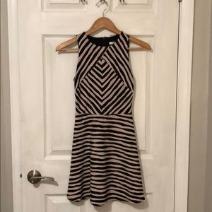 Stripped Fit and Flair Dress